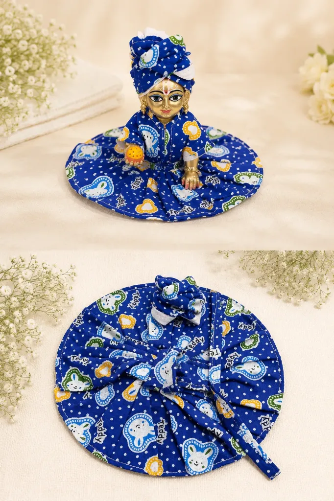 Elegant cotton blue poshakh without buckram - Size 2 No.