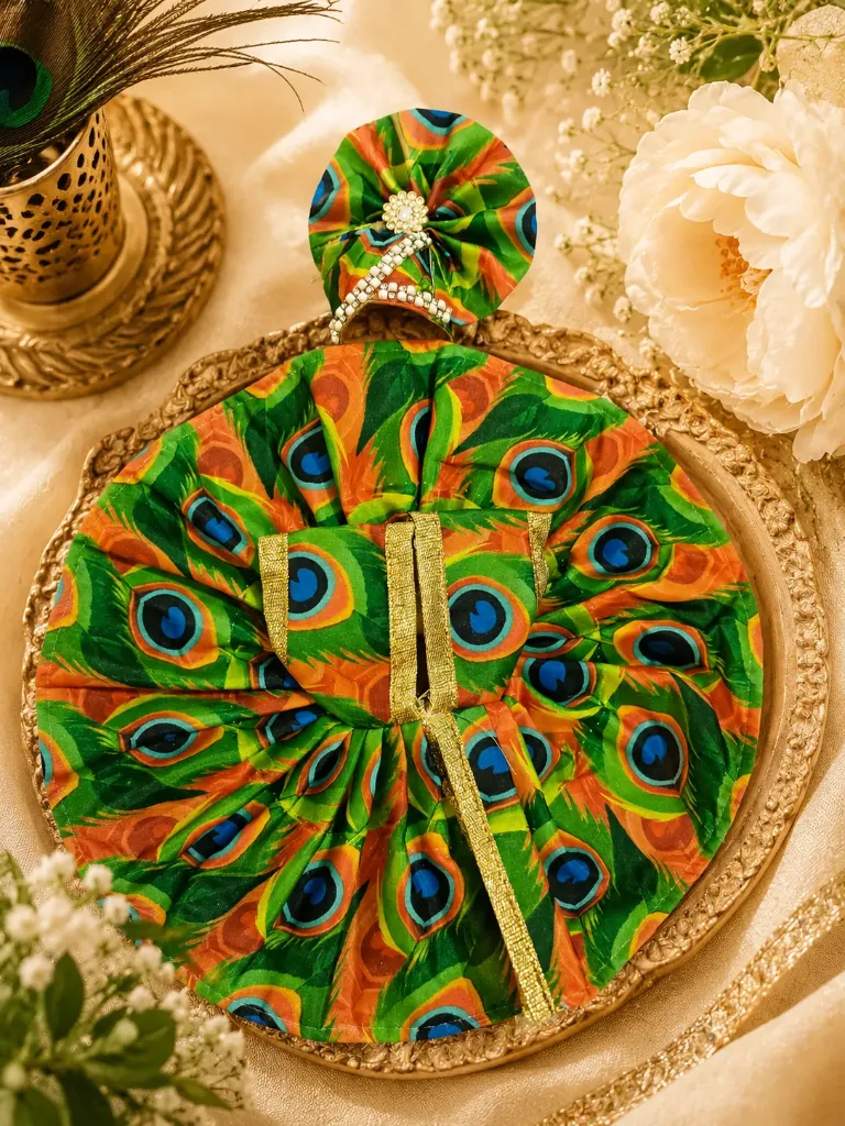 Divine Shringar Set – Poshak with Mukut for Laddu Gopal - Size 4