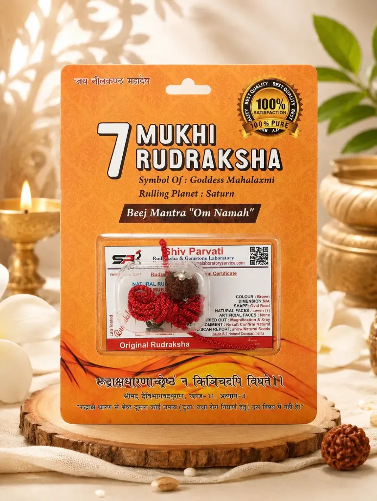 Original 7 Mukhi Rudraksha with Lab Certificate | Natural Seven Mukhi Rudraksha