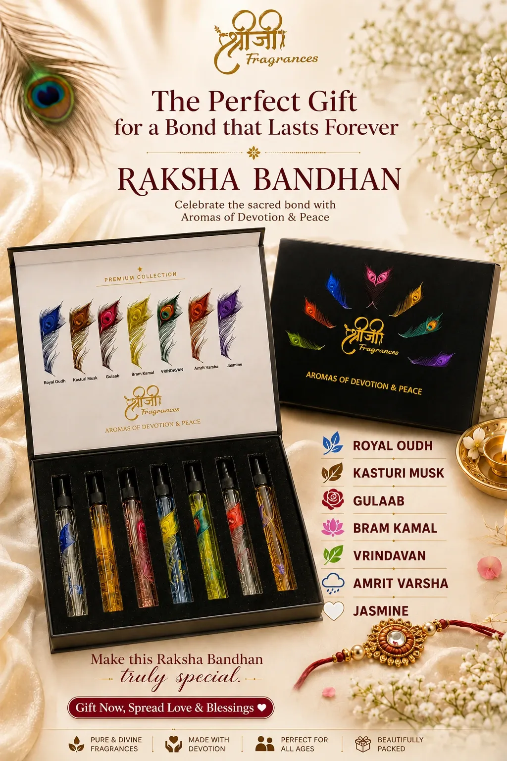 Shreeji Fragrances Premium Collection of Attar -7 Divine Premium Fragrances