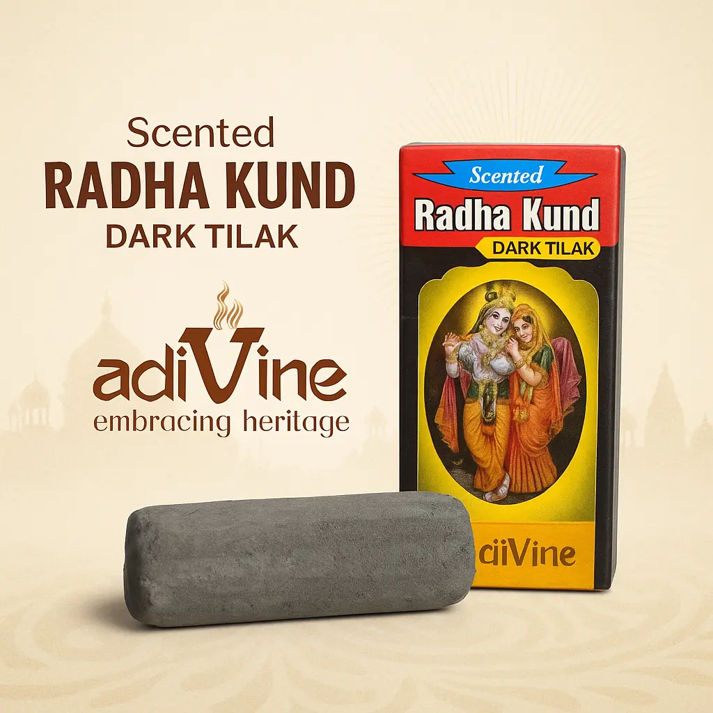✨ Adivine Radha Kund Dark Tilak – Divine Essence of Vrindavan ✨