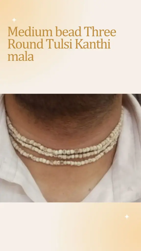 Adivine Medium Bead Three Round Tulsi Kanthi Mala