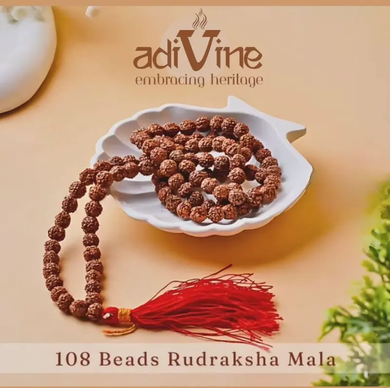 Adivine Original 108 Bead Rudraksha Jaap Mala
