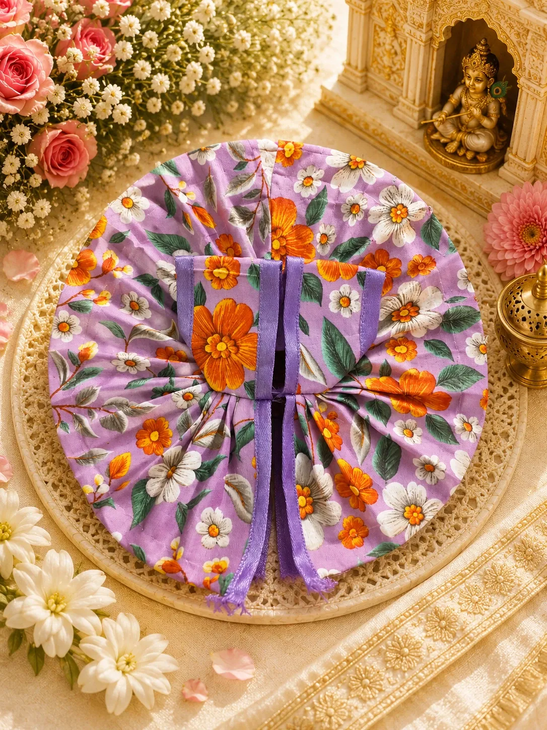 Soft Cotton Laddu Gopal Poshakh Size 3 – Comfortable Daily Seva Dress