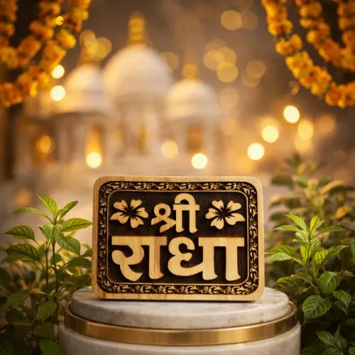 Radha Naam Seva made in Pure Tulsi wood